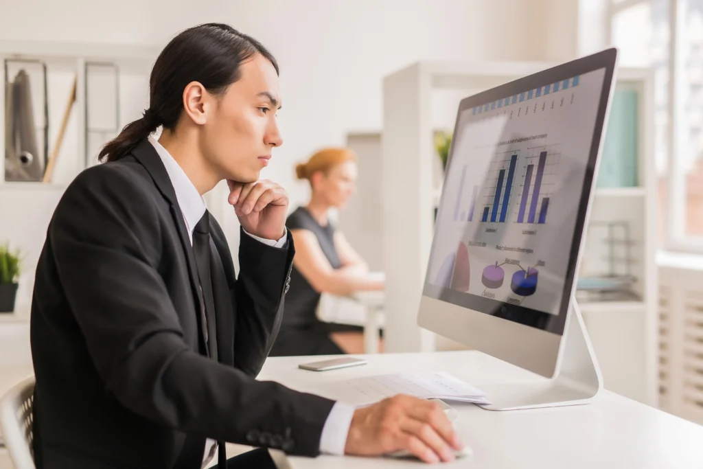 Man scanning for properties with high ROI